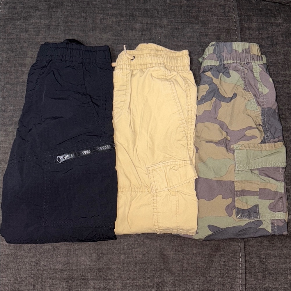 Gap Kids Cargo Shorts Set - Black, Tan, Camo - Size: Small 6-7 (3)